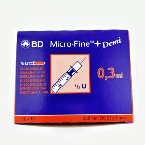 BD Micro Fine + 0.3ml Insulin Syringe & Needle 30g x 8mm (100pcs)