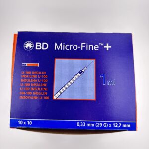 BD Micro Fine+ 1ml Insulin Syringe & Needle 29g x 12.7mm x 100