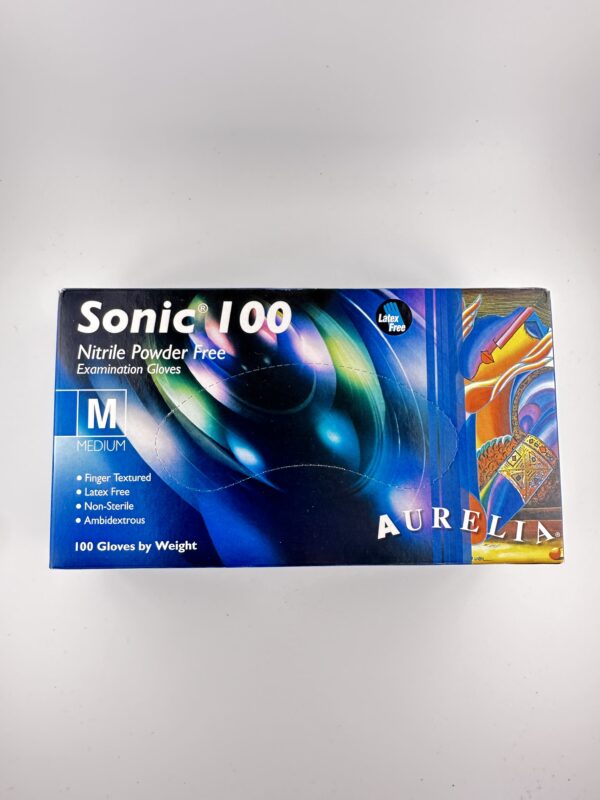 Sonic 100 Gloves Nitrile Powder Free– Size Medium – Non Sterile – (100pcs)