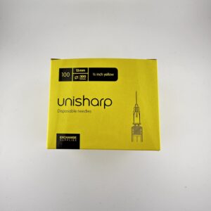 Unisharp Needle 30g 1/2” (13mm) (Yellow) – x 100